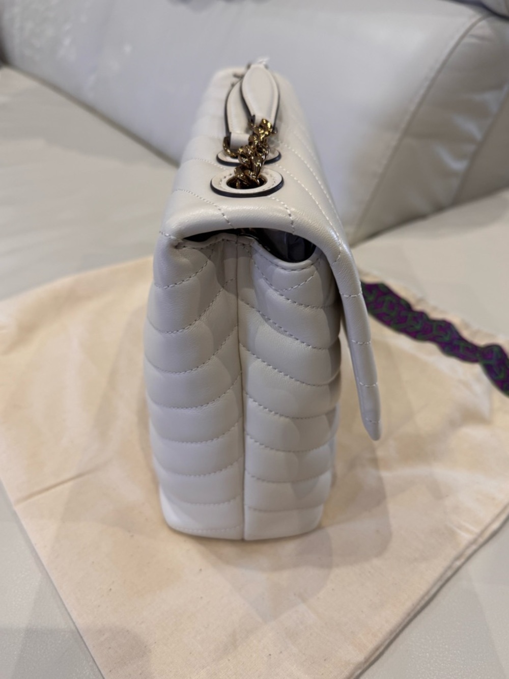 [NWT ]Tory Burch - Kira Chevron Shoulder bag in Ivory - Picture 4 of 13